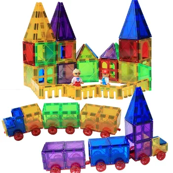 

Toy Magnetic Tiles PCS Creative Magnetic Building Blocks Set Magnetic Tiles STEM Preschool Educational Construction Kit