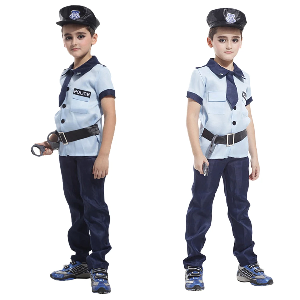Dress Up America Police Role Play Costumes Set with Shirt,Pants,Hat,Necktie