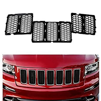 

Car Honeycomb Mesh Front Grill Grille Inserts Cover Kit for Jeep Grand Cherokee 2014-2019