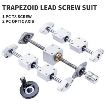 

linear guide T8 screw shaft guide 3D printed horizontal with screw diameter of 8MM trapezoidal nut sleeve and nut seat