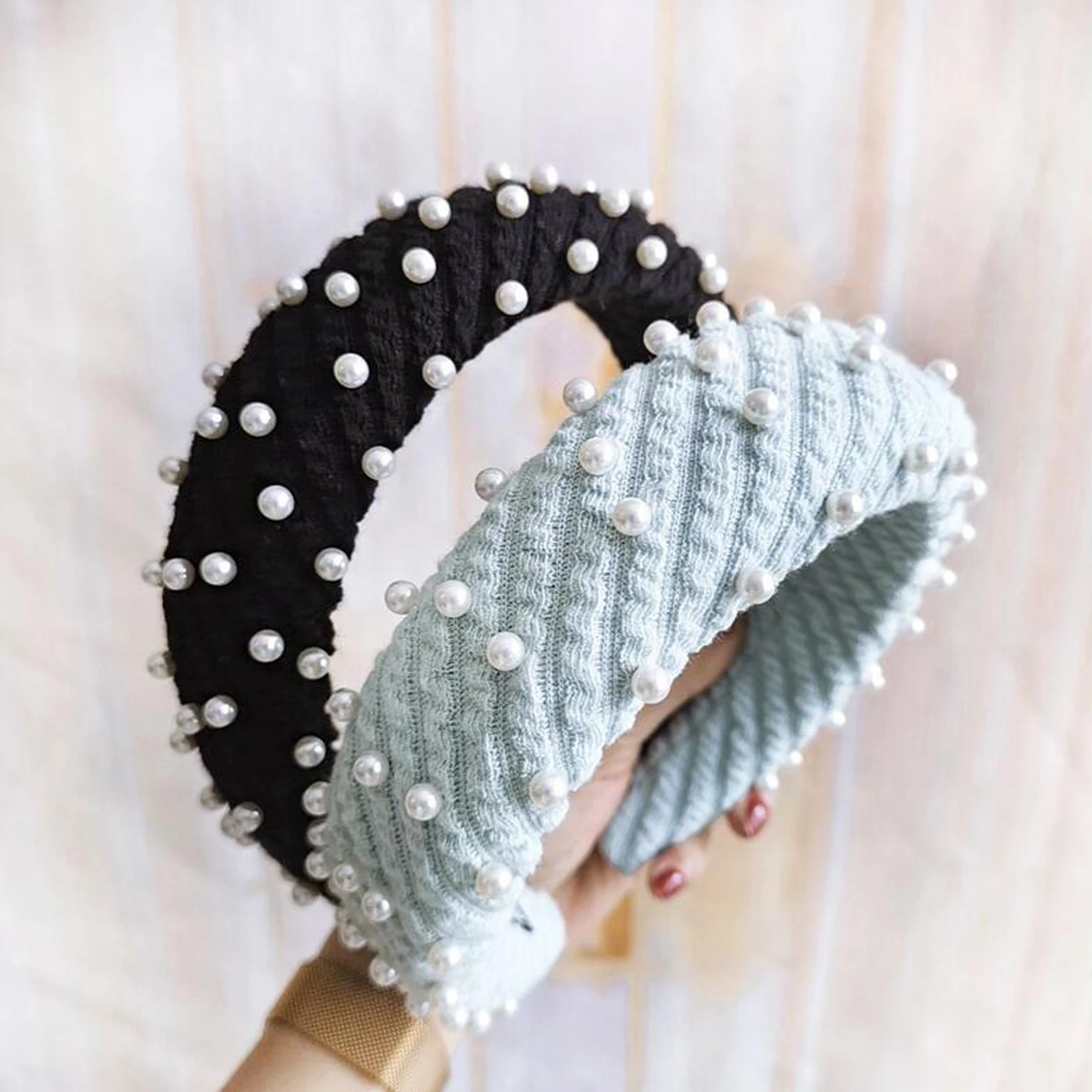 

New Thickened Sponge headband 2019 Peals Inlday Hairband Wide Side Soft Turban Autumn Winter Loose Casual Hair Accessories Girl