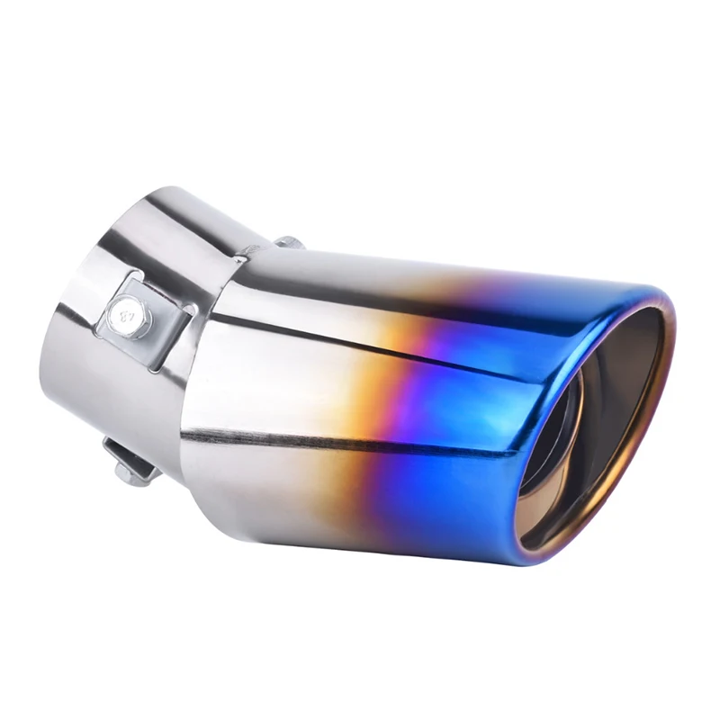 PMFC Automobile tailpipe Roasted blue Stainless Steel Car Exhaust Pipe Tail Muffler Tip cover for Car-styling decoration - Цвет: blue