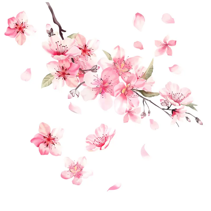 

Noizzy Oriental Cherry Blossom Vinyl Love Car Auto Floral Charm Sticker Pink Decal Highlight Window Automobile Romance Decor