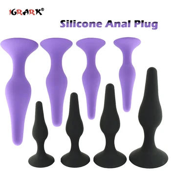 Anal Sex Toys for Men Women Black Anal Butt Plug for Beginner Erotic Toys Silicone Adult Products Prostate Massager 4