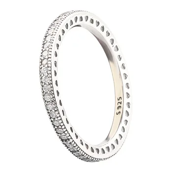 

B097 Sterling Silver Infinity Ring Wedding Band 750 White Gold Cover High Quality Concise Eternity Band Female Jewelry