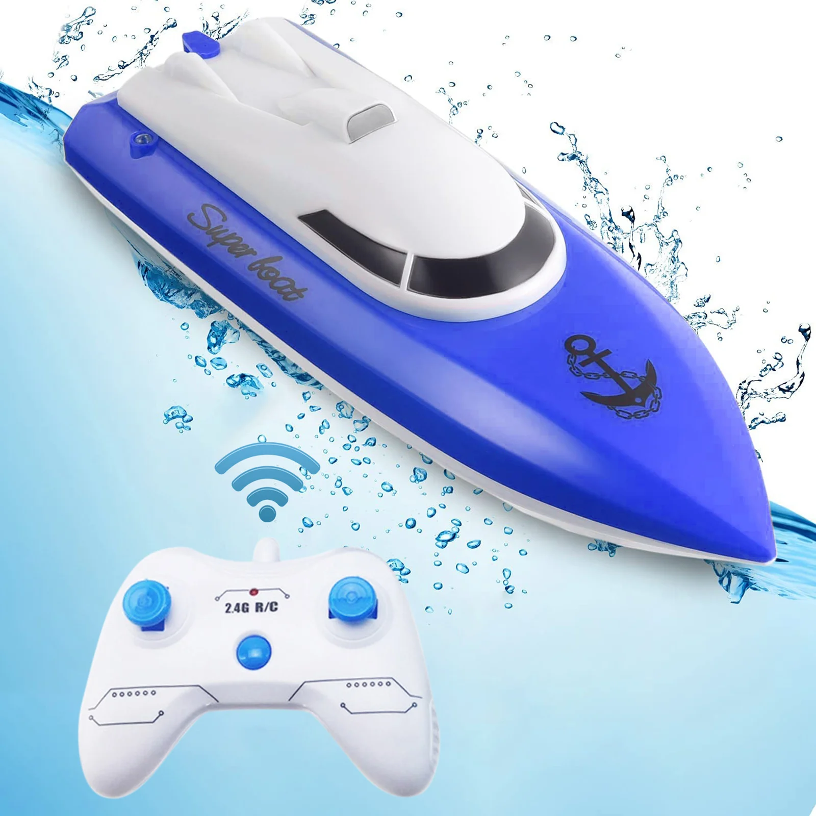 Remote Control Boat for Pools 12mph RC with 2 Rechargeable Battery and White 2.4GHz Pool Toys Kids |