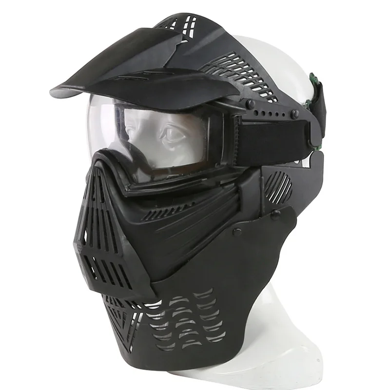 Military Full Face Airsoft Tactical Mask Lens Google With Neck Protection Shooting Hunting Accessores CS Wargame Paintball Masks