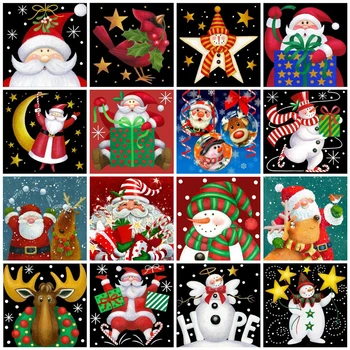 

HUACAN 5d Diamond Painting Christmas Cartoon Home Decoration Full Drill Square Rhinestone Picture Handcraft Kit Lover Gift