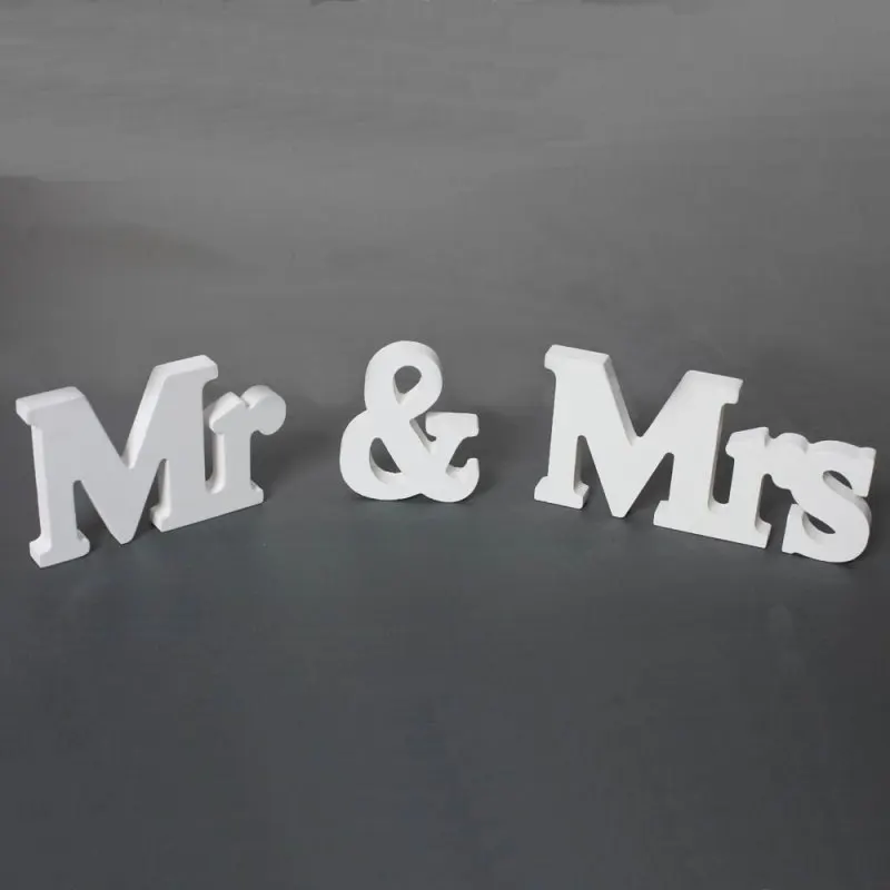 Новый 1 комплект/3 шт Свадебные украшения Mr & Mrs Свадебный декор украшения на день рождения белые буквы свадебное оформление Новый