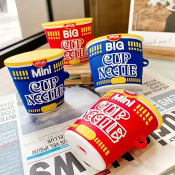 

3D Cup Noodles Instant Noodles Headphone Case For Apple Airpods 1/2/pro Stereoscopic Silicone Protection Earphone Cover