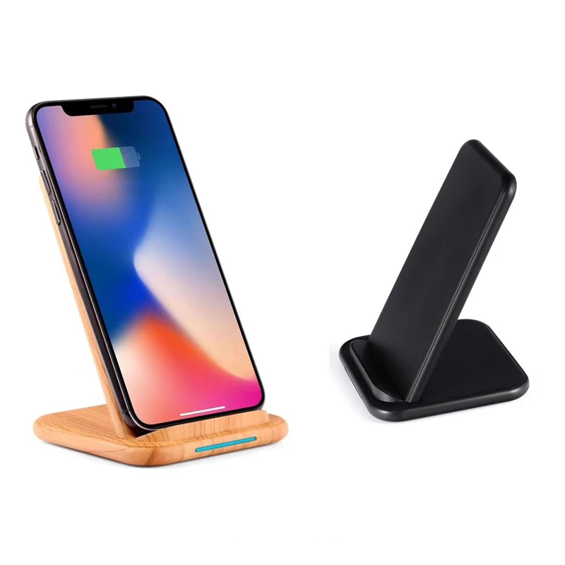 10 Вт QI стандарт для Apple/Android беспроводное быстрое зарядное устройство для huawei Xiaomi Мобильная Вертикальная древесина Беспроводное зарядное устройство Быстрая зарядка