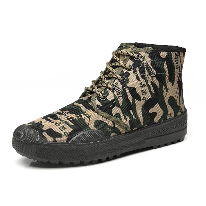 

Training shoes safety liberation shoes high-top men's shoes yellow sneakers student camouflage military training casual shoes
