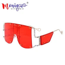 Модные солнцезащитные очки для женщин, винтажные негабаритные солнцезащитные очки, стразы, большая оправа, солнцезащитные очки, UV400 Lentes De Sol