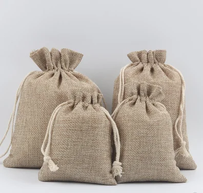 

5pcs four size mini Cotton and linen cloth teacup bag jewelry collection bag, bundle pocket drawstring buddhist beadspaper tray