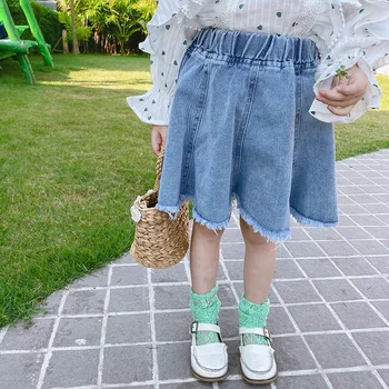 

2020 Korea Style Baby Girls Denim Skirt Fashion Spring Girls Skirts Kids Clothes 1-6 Years