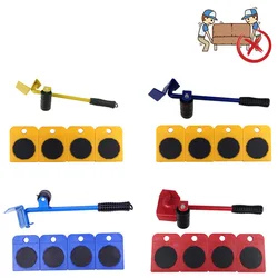 ALLSOME – ensemble de 5 pièces d'outils de déménagement de meubles, levage de Transport d'objets lourds, roue mobile, barre de rouleaux, outils à main 
