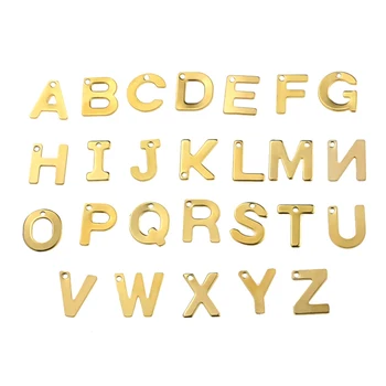 

100pcs Stainless Steel Jewelry gold MIX Letter Pendant Antique Steel Fit Bracelets Necklace DIY Metal Charms for Jewelry Making