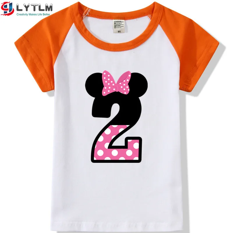 LYTLM футболка для девочек на 2 дня рождения Fille Happy Birthday, топы для маленьких девочек, roupa infantil, футболка для малышей, Детские футболки для девочек