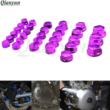 

30PCS Universal motorcycle modeling plating nut decorative screw cap for Suzuki TL1000S DL650 V-STROM GSR600 GSR750 SFV650 K7 K8