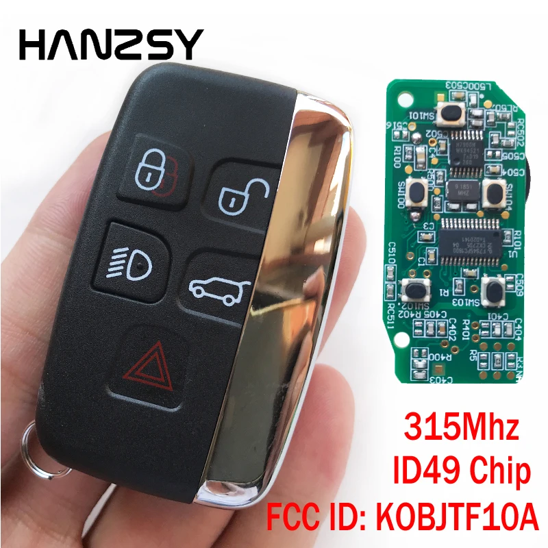 5 Buttons Remote key for Land Rover Range Rover Evoque /Sport 2012 2013 2014 2015 Smart Key KOBJTF10A ID49 Chip 315Mhz remtekey ah22 15k601 ad smart key 315mhz 5 button for landrover range rover sport lr4 2010 2011 2012