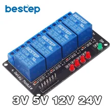 1PCS New 24V 4 Channel Relay Module Shield for Arduino ARM PIC AVR DSP Electronic