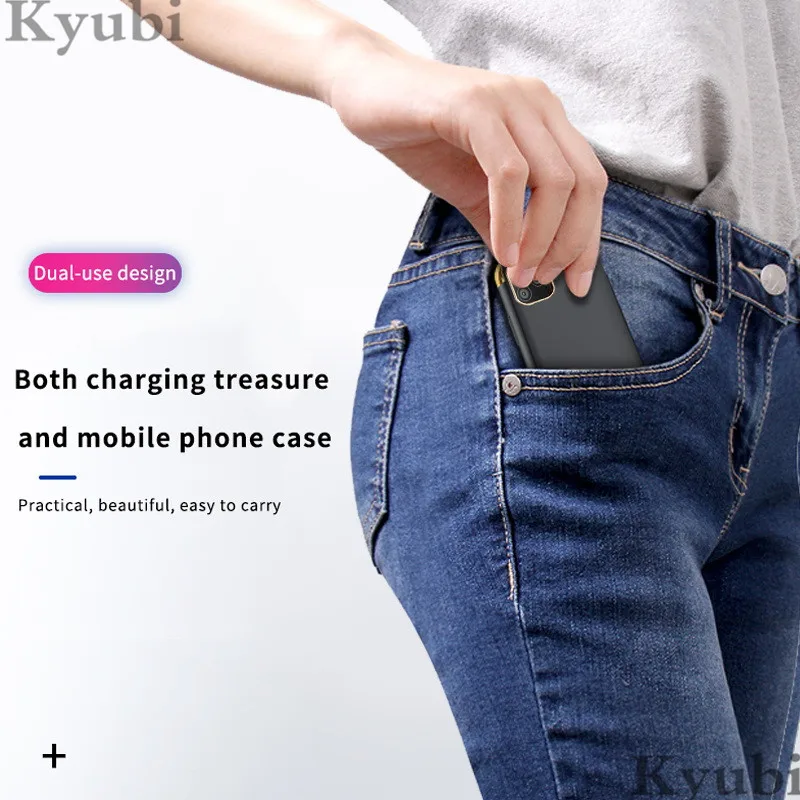 

6000mah battery charger case for iphone 11 Pro Max hybrid external portable wireless charging for iphone 11 Pro Max 2 in 1