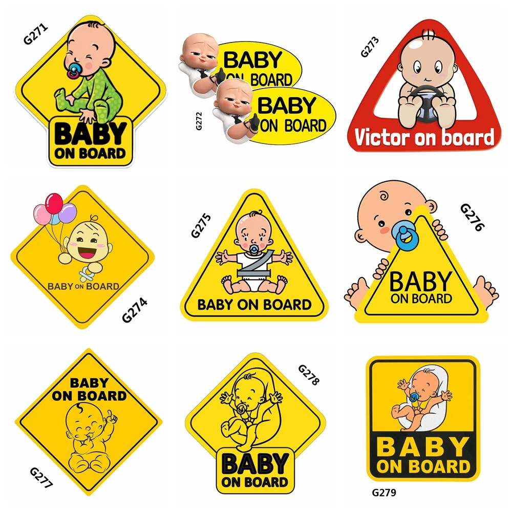 Cartoon baby on board Car Stickers Creative PVC Sticker On And Decals Window Car-Styling Decal | Автомобили и мотоциклы