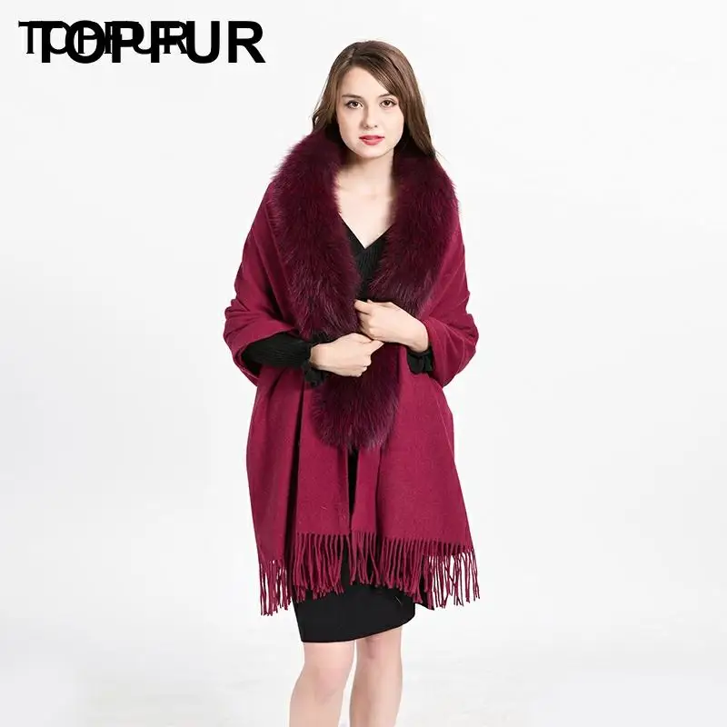 Теплая шаль из натурального меха лисы длинные женские кейпы с воротником