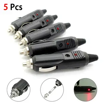 

5pcs 12v high power male car cigarette lighter socket plug connector with LED