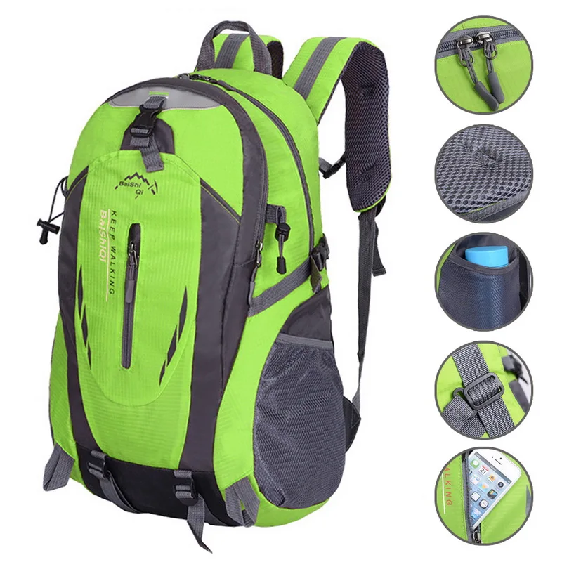 40L рюкзак унисекс, рюкзак, уличная спортивная сумка, мужская сумка для альпинизма, отдыха, кемпинга, путешествий, скалолазания, походов, пеших прогулок, женская сумка