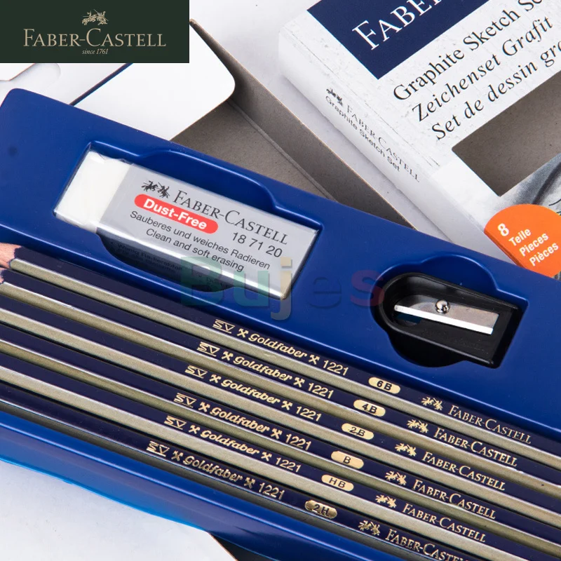 Faber-Castell Creative Studio Graphite Sketch Pencil Set - 6 Graphite Pencils (2h, HB, B, 2B, 4B, 6B)