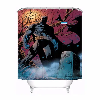 

Custom Batman Superman Bathroom Acceptable Shower Curtain Polyester Fabric Bathroom Curtain #180318-37-1