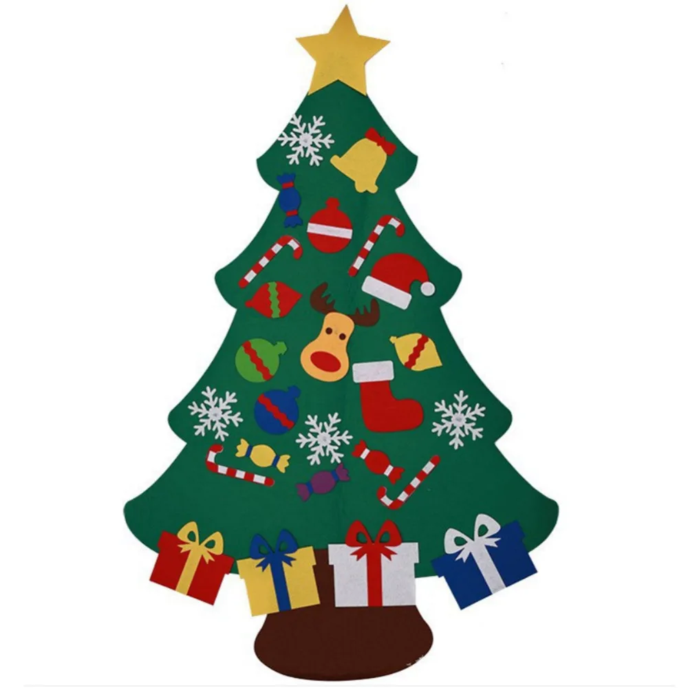 Войлочная Рождественская елка DIY подвесная Рождественская елка со съемными украшениями Настенный декор для детей рождественские подарки украшение для дома - Цвет: Style C