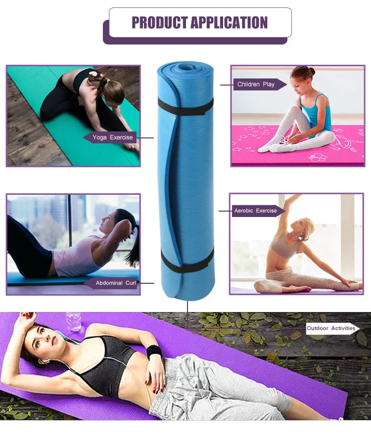 Environment-friendly non-slip and tasteless 6mm PVC yoga mat
