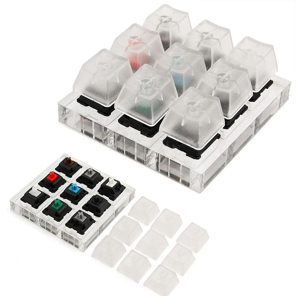 Акриловый пробоотборник 9 Keycap части вал прибор для проверки клавиатуры небольшой ясный инструмент тестирования PCB механический полупрозрачный для Cherry MX переключатели