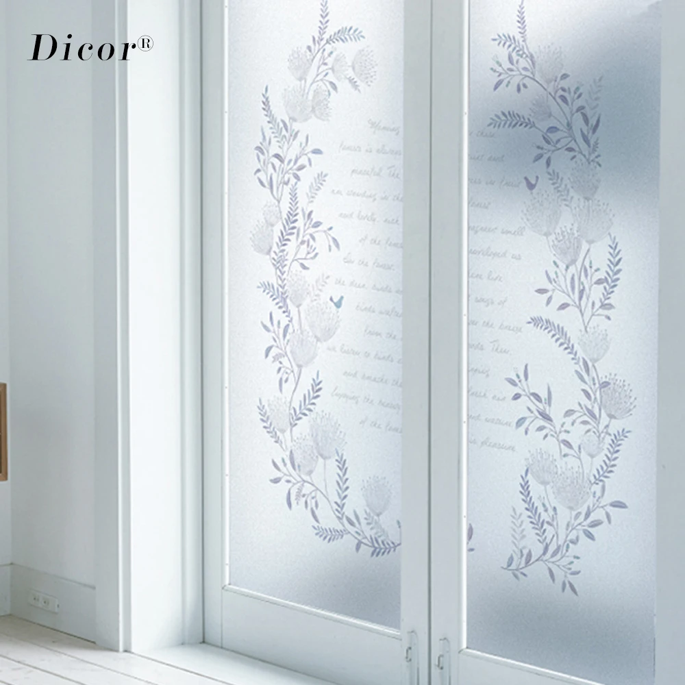 Витражная статическая пленка для окна DICOR матовый Непрозрачный стикер