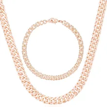 6 стилей, набор для мужчин и женщин, 585, розовое золото, набор ювелирных изделий, ожерелье, браслет, елочка, цепочка, набор