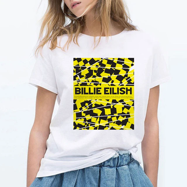 3013 Billie Eilish футболка хип хоп Музыка забавная Футболка женская футболка Femme топы Женская одежда Streewear - Цвет: 3013