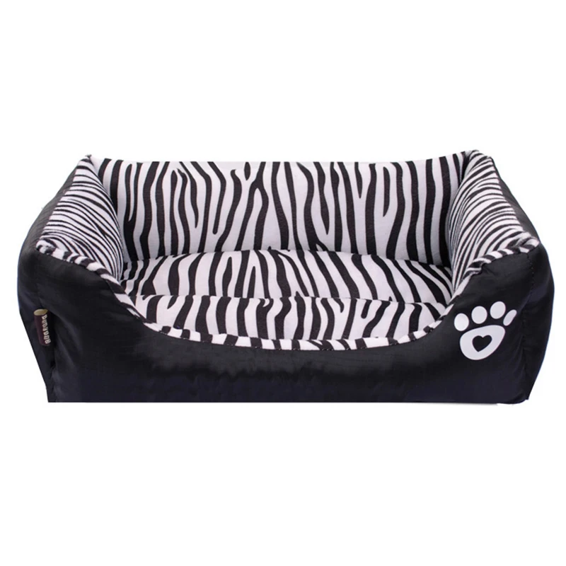 Zebra pattern S/M/L Cute Pet Bed Warm Pet Products Dog House Nest Dog Baskets Fall And Winter Warm Kennel Washable House For Cat Puppy - Цвет: Zebra pattern