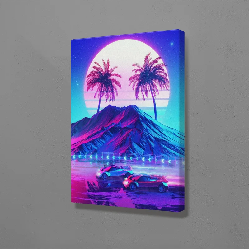 Постер Synthwave в стиле ретро на холсте для гостиной спальни кабинета | Дом и сад