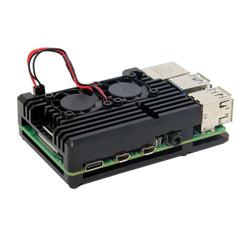 Raspberry Pi Armor Case Модель B/B+ коробка из алюминиевого сплава с двойным охлаждающим вентилятором теплоотвод отвертка Raspberry Pi 4