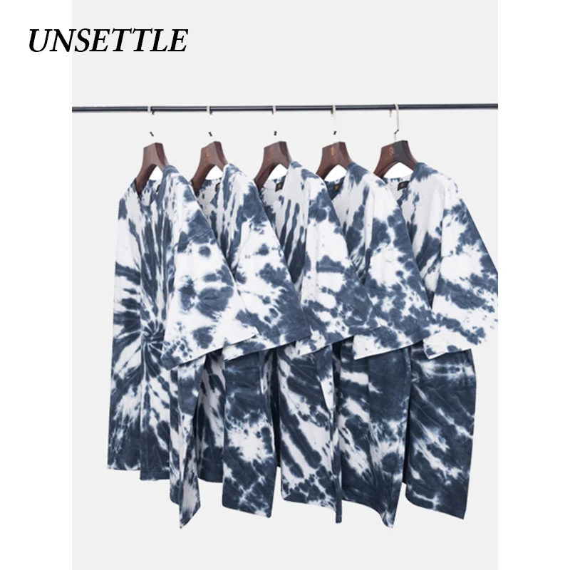 UNSETTLE 2020SS Harajuku для мужчин/женщин крашеные галстуком футболки летние уличные в