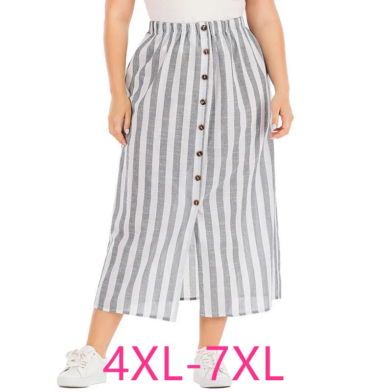 New 2021 Spring Summer Plus Size Long Skirt For Women Large Casual