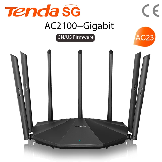 Tenda AC23 Gigabit Dual-Band AC2100 Wireless Router Wifi Repeater with 7*6dBi High Gain Antennas Wider Coverage, Easy setup 1