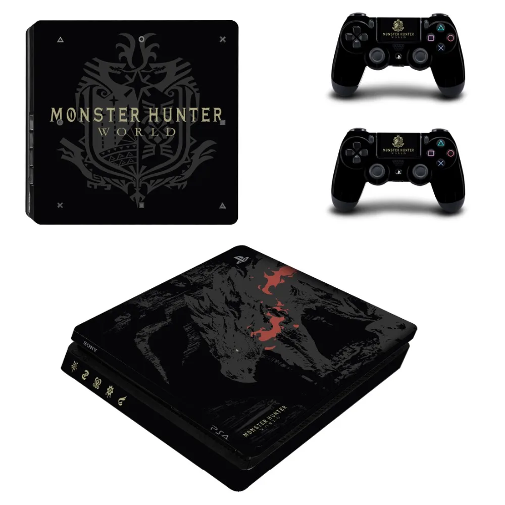 Monster Hunter World полное покрытие лицевые панели PS4 тонкая кожа Наклейка для playstation 4 консоль и контроллер PS4 тонкая наклейка