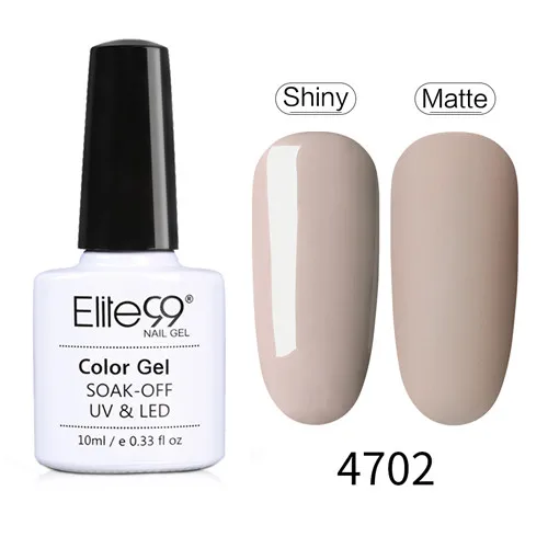4702 Elite99 10ml Matte Top Coat Color UV Gel Nail Polish Gray Series Semi Permanent Soak Off UV Gel Varnish DIY Nail Art Gel Paint - Цвет: 4702
