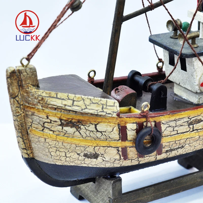 LUCKK Classical Wooden Sailboat Fishing Boat Vinta Home Decor Gifts  Souvenirs Miniature Boat Sailing Ship Model Drop Shipping