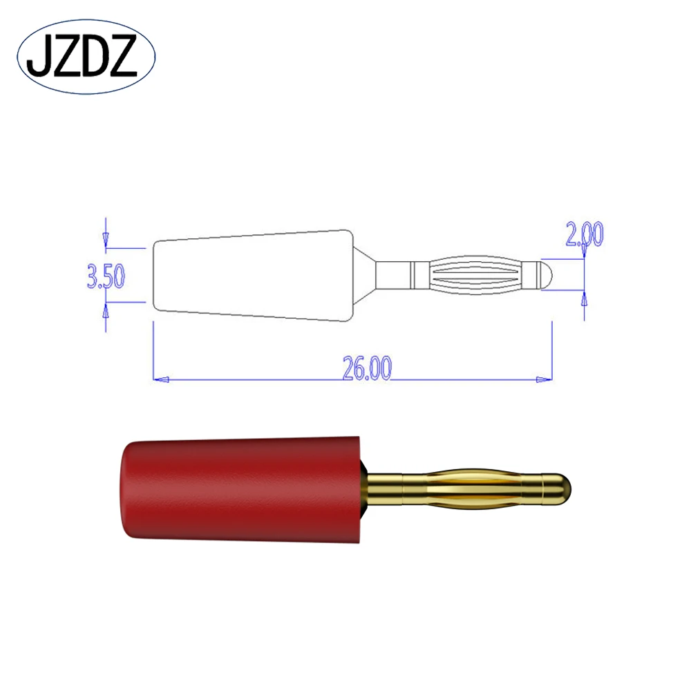 JZDZ 10pcs 2mm Banana Plug Electrical Connector Adaptor 5 Colors J.10002