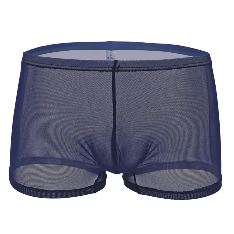 

Men's Sexy See Through Underwear Boxer Solid Color Breathable Sports men boxers transparent pure color panties