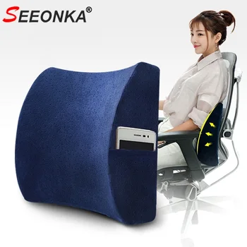 

Back Support Seat Chair Cushion Lumbar Pillow Back Pillow Waist Pillow Soft Memory Foam Adjustable Straps Relieve Pain